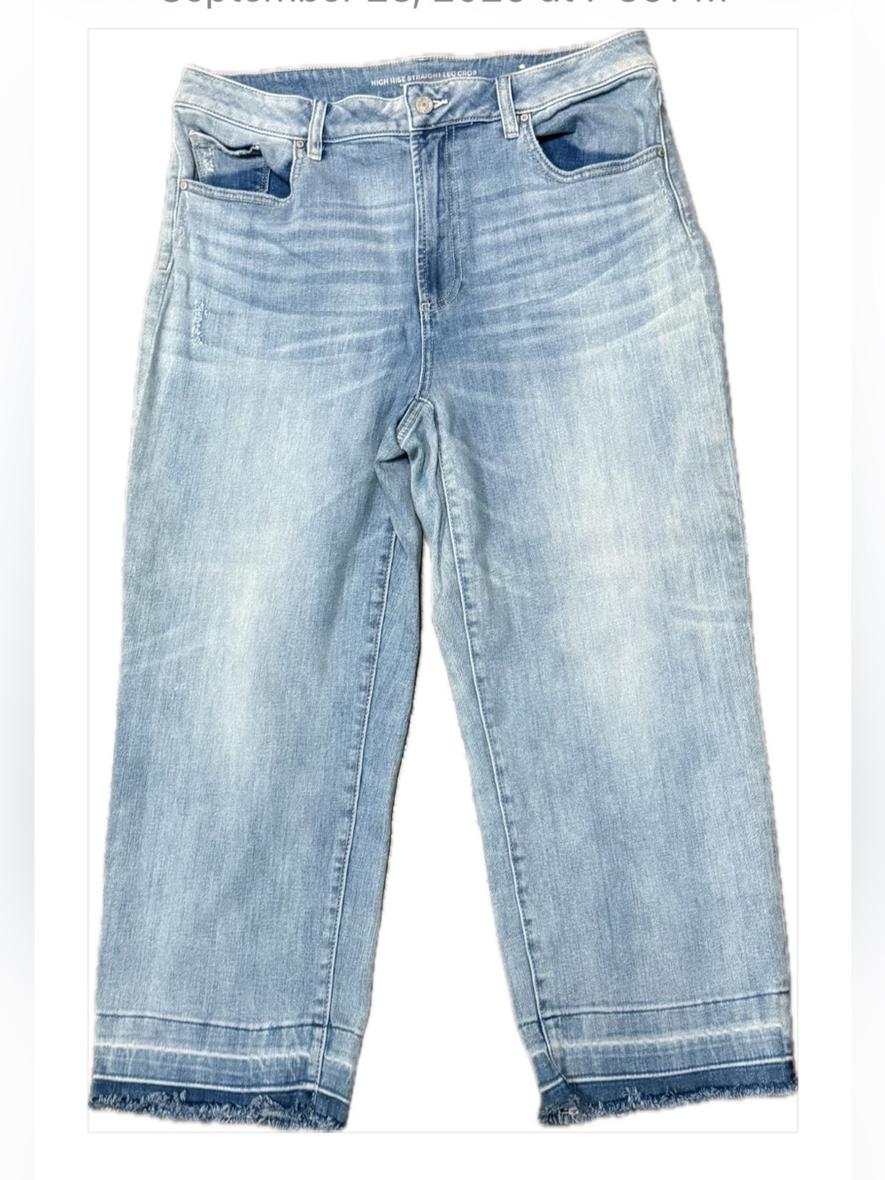 Chico’s High Rise Straight Leg Crop Sz 14
